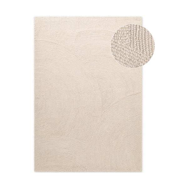 Ръчно изработен вълнен килим в светло естествен цвят 80x150 cm Eleni Natural White – Hanse Home