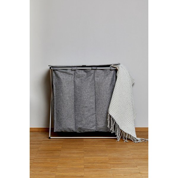 Trio сив кош за пране с 3 отделения, обем 118 л - Wenko-image-1