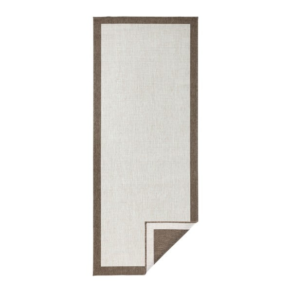 Světle hnědý oboustranný koberec vhodný i na ven bougari Panama, 80 x 150 cm