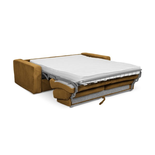 Сгъваем диван от рипсено кадифе в цвят горчица 195 cm Nona – Makamii-image-3
