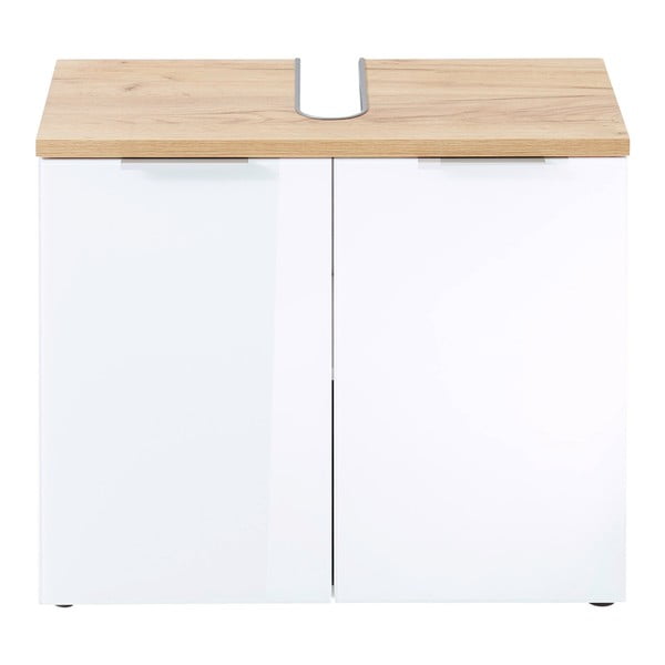 Дъбов шкаф за мивка в бял цвят 70x58 cm Pescara - Germania