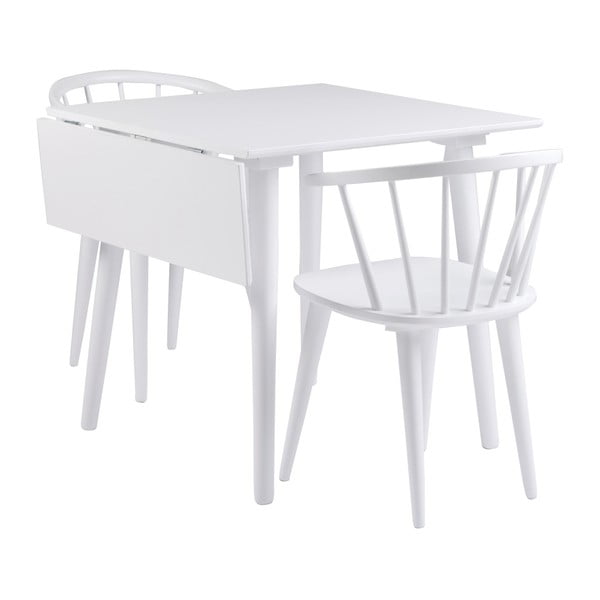 Бял трапезен стол от каучуково дърво Carmen - Rowico-image-3