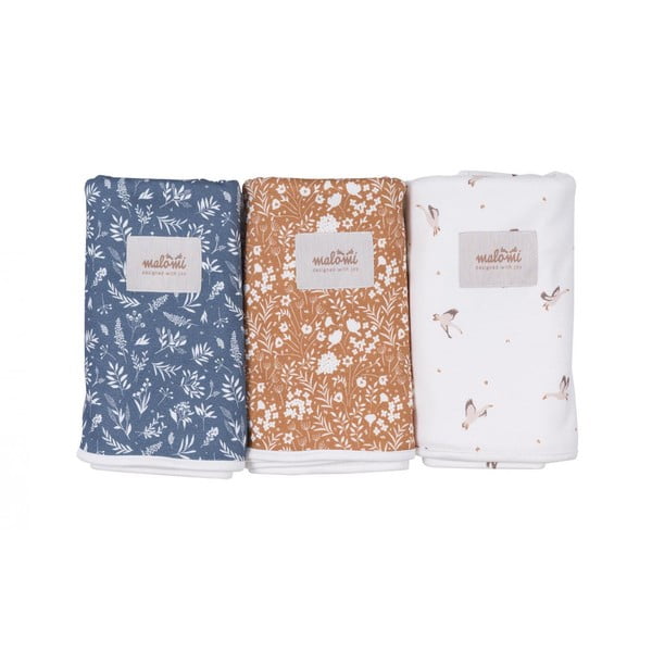 Тъмносиньо бебешко одеяло от органичен памук 110x140 cm Organic - Malomi Kids-image-1