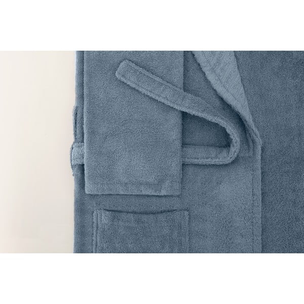 Син памучен халат за баня размер L/XL - Foutastic-image-4