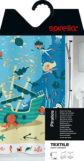 Завеса за душ 180x200 cm Pirates – Spirella-image-1