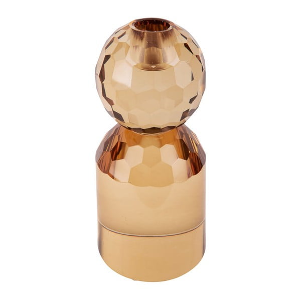 Бежов и жълт стъклен свещник Crystal Art - PT LIVING-image-1