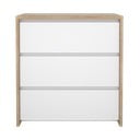 Скрин от дъбов декор бял и естествен цвят 80x84x48 cm Next – Tvilum