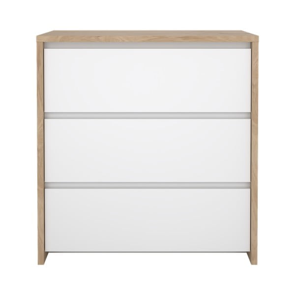 Скрин от дъбов декор бял и естествен цвят 80x84x48 cm Next – Tvilum