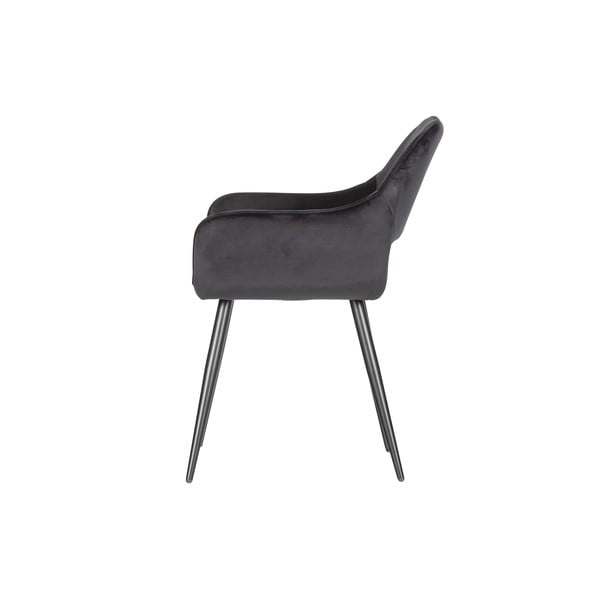 Черни тапицирани трапезни столове в комплект с подлакътници 2 бр. Jelle – WOOOD-image-3