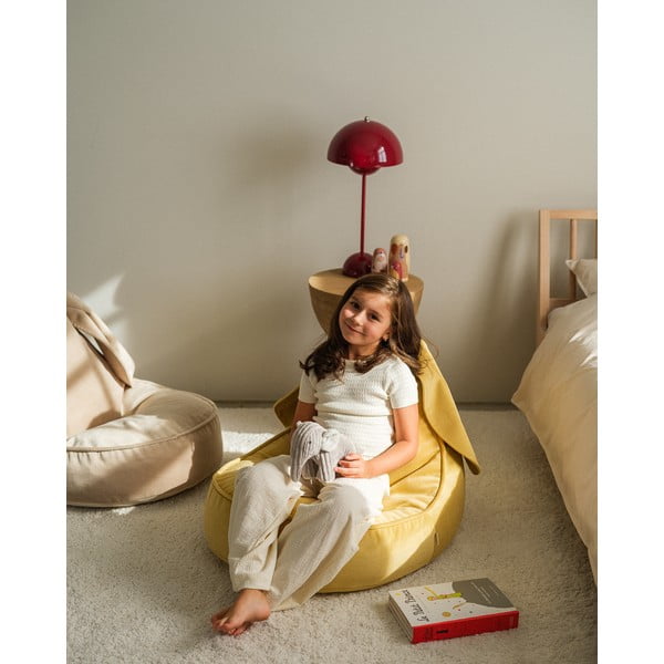 Жълт кадифен детски пуф Bunny – Wigiwama-image-1