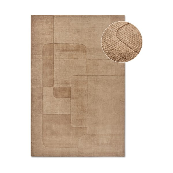 Бежов ръчно изработен вълнен килим 80x150 cm Charlotte – Villeroy&Boch