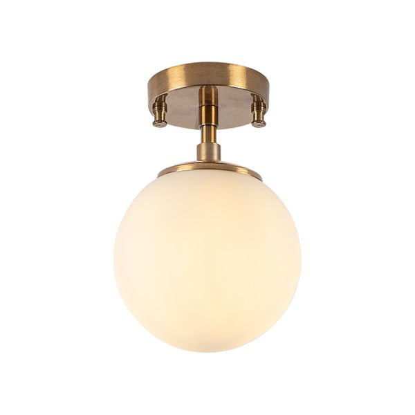 Осветително тяло за таван със стъклен абажур в бял и бронзов цвят ø 15 cm Atmaca – Opviq lights