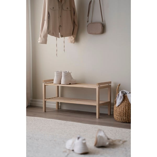 Стойка за обувки от масивен дъб естествена Confetti – Rowico-image-1