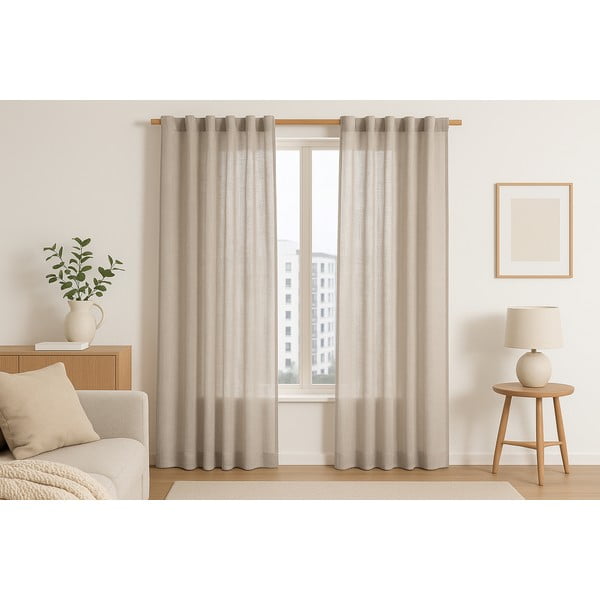 Бежово перде 140x270 cm Valeta – Restilo-image-1