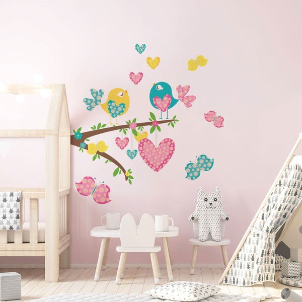Комплект детски стикери за стена "Сладки птички - Ambiance
