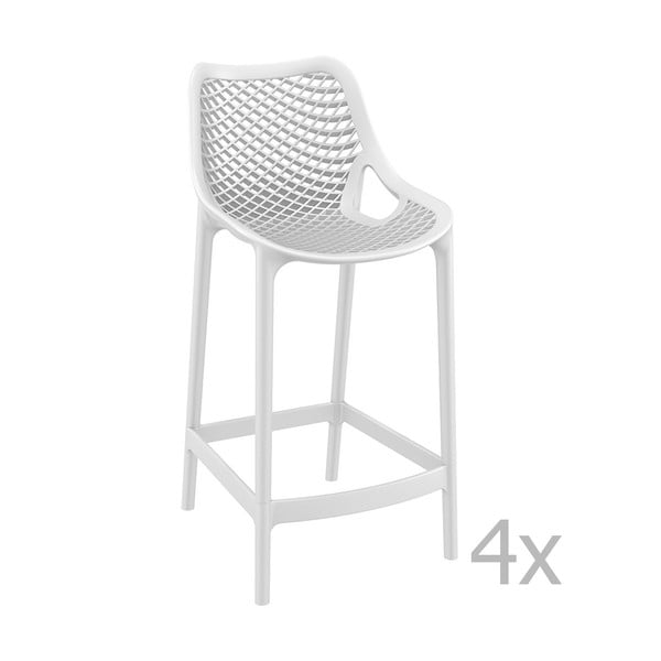 Комплект от 4 бели бар стола Grid, височина 65 cm - Resol