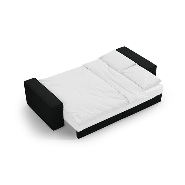 Черен разтегателен диван от букле 247 cm Jodie – Micadoni Home-image-4