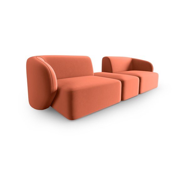 Розов кадифен диван 246 cm Paolo – Milo Casa-image-2