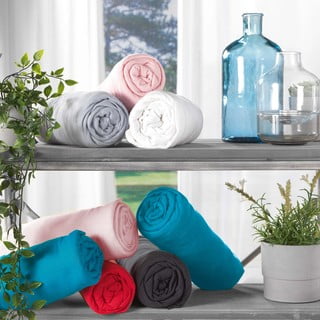 Светлосив еластичен чаршаф от джърси 90x190 cm Jersy – douceur d'intérieur
