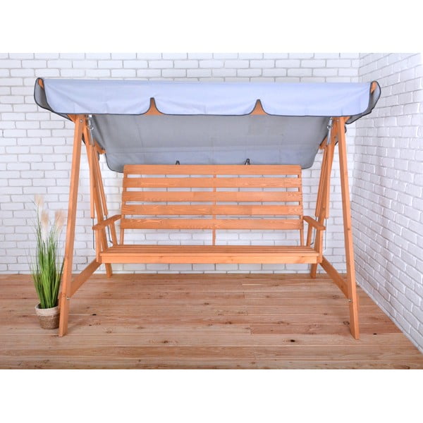 Сива дървена градинска люлка Sylva - Rojaplast-image-1