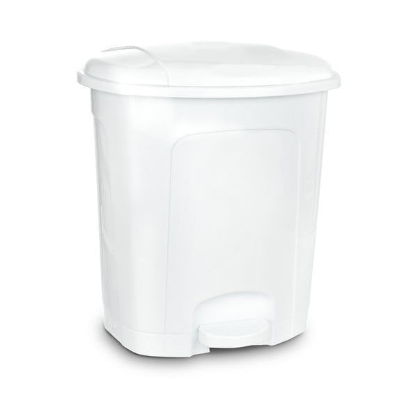 Бяло пластмасово кошче за боклук с педал 5,5 l – Orion