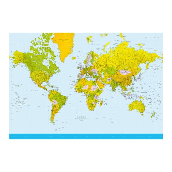 Velkoformátová tapeta Mapa světa, 366x254 cm