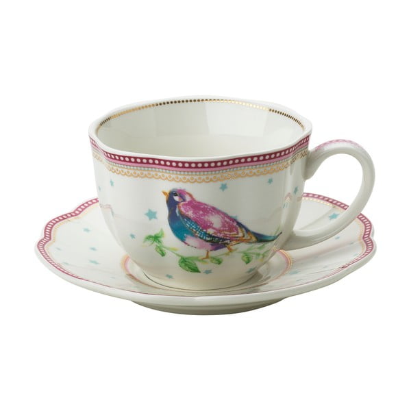 Porcelánový šálek s podšálkem Birdie od Lisbeth Dahl, 2 ks-image-1