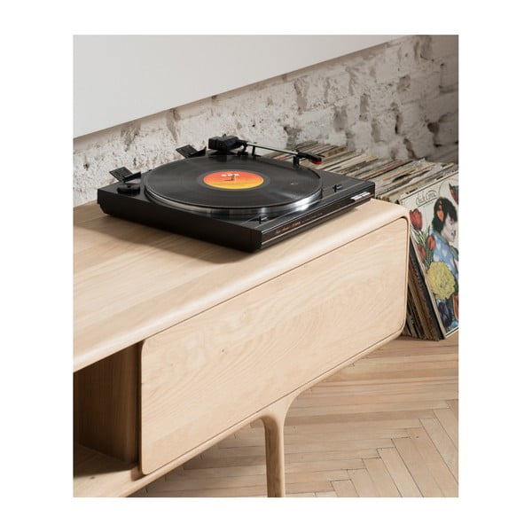 ТВ скрин от масивен дъб с 2 чекмеджета Fawn - Gazzda-image-1