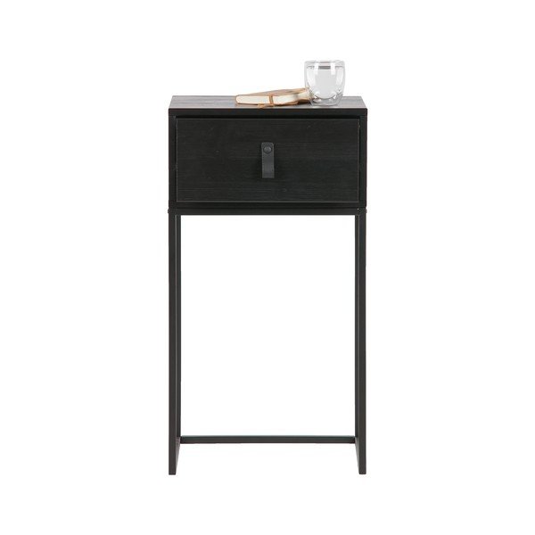 Черно нощно шкафче с чекмедже Zola - WOOOD-image-4