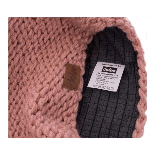 Розова ръчно плетена шапка Peach - DOKE-image-3