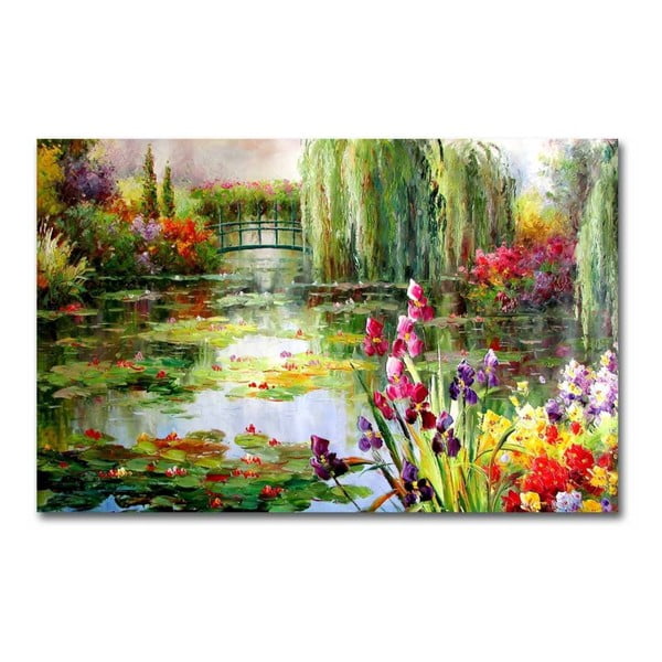 Картина за стена върху платно Импресионистична градина, 70 x 45 cm - Wallity