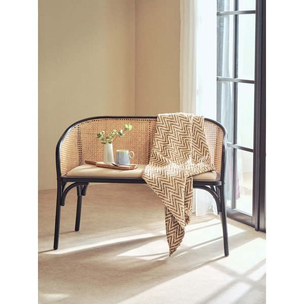 Черна/в естествен цвят подплатена пейка Cebu – Premier Housewares-image-3