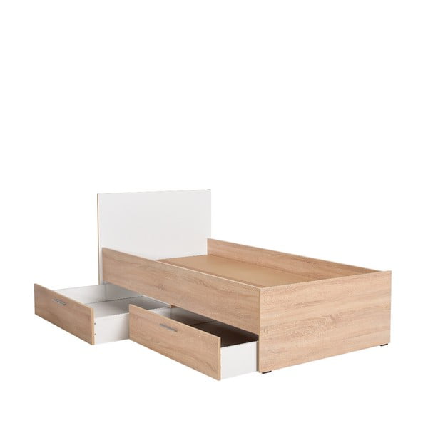 Детско легло с място за съхранение 90x190 cm в бял/естествен цвят - Kalune Design-image-3