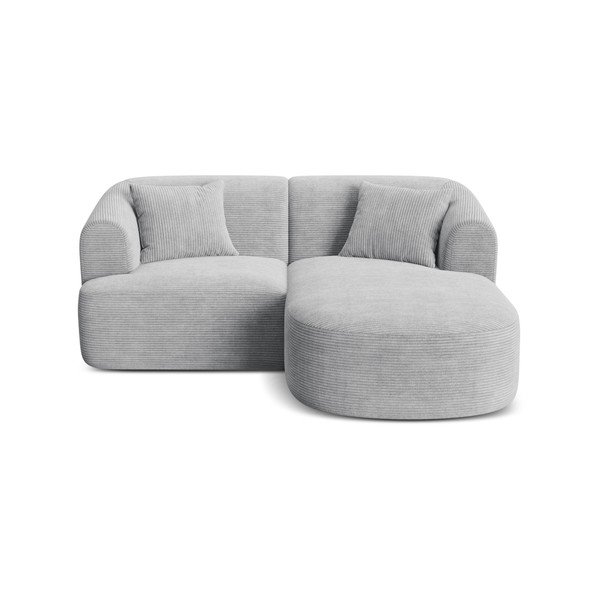 Светлосив ъглов диван от рипсено кадифе (десен ъгъл) Campi – Cosmopolitan Design