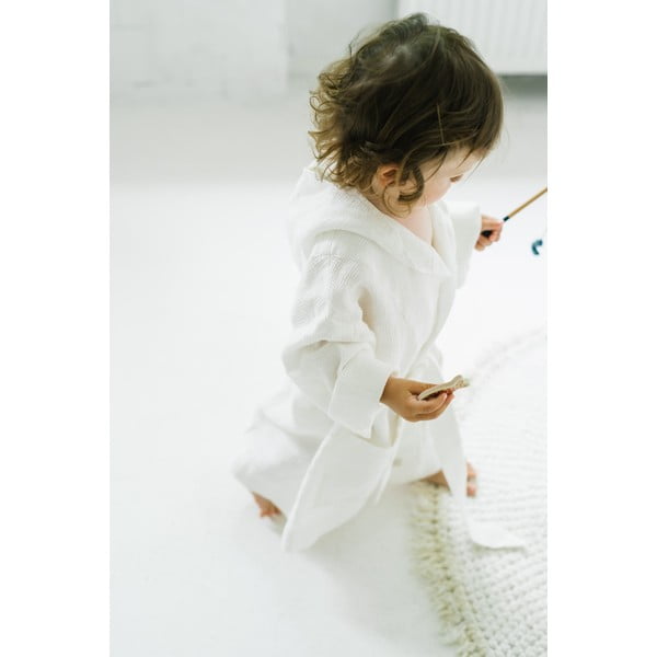 Детски бял ленен халат Nature, размер 122 - 128 - Linen Tales-image-3