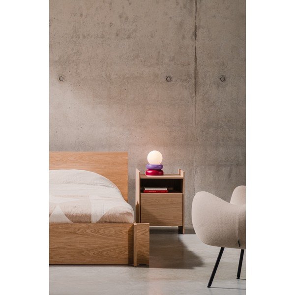 Нощно шкафче от декор от дъб  с рафтове в естествен цвят Toopt – noo.ma-image-3