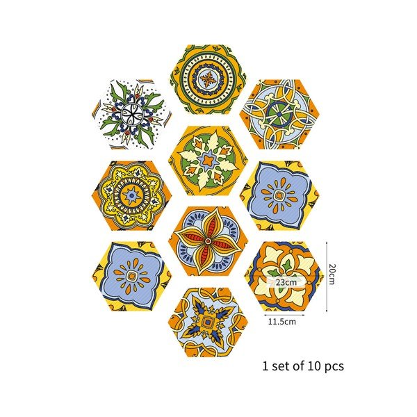 Sada 10 samolepek WALPLUS Light Hexagon-image-2