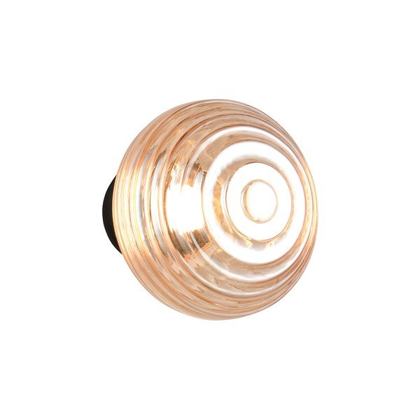 Стъклена LED стенна лампа с USB в кехлибарен цвят ø 15,5 cm Earl – Reality-image-2