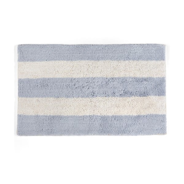 Синя и бяла памучна постелка за баня , 55 x 90 cm Newporth - Foutastic