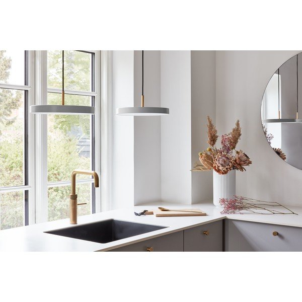 Светлосиво LED висящо осветително тяло с метален абажур ø 31 cm Asteria Mini – UMAGE-image-1