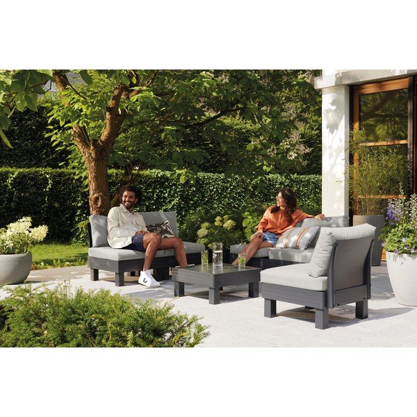 Сив градински комплект за отдих за 4 Cantara – Keter-image-1