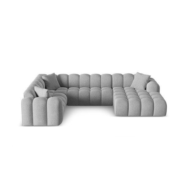 Светлосив шенилов ъглов диван (ляв ъгъл/U форма) Treno – Cosmopolitan Design