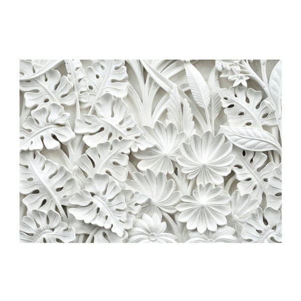 Бял широкоформатен тапет , 200 x 140 cm Alabaster Garden - Artgeist