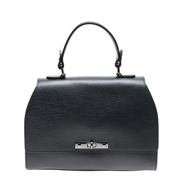 Черна кожена чанта с каишка - Carla Ferreri