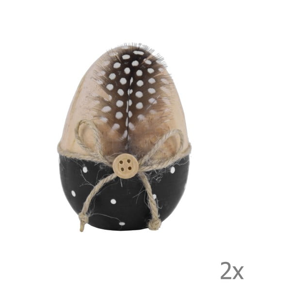 Комплект от 2 дървени декорации за великденски яйца Великденски яйца - Ego Dekor