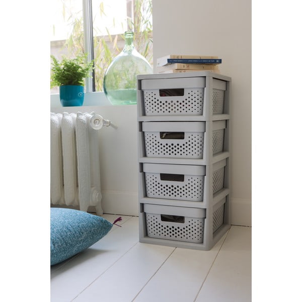 Сив пластмасов подвижен стелаж 29,5x65,5 cm Infinity – Curver-image-2