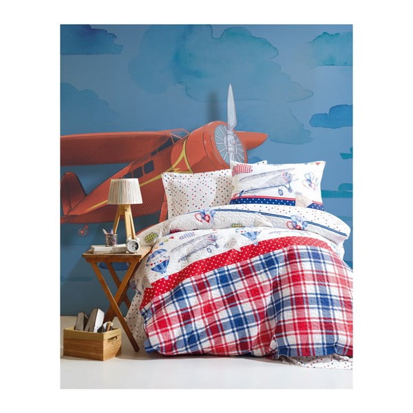 Памучно спално бельо с чаршаф за двойно легло Mesa Kicho, 180 x 230 cm - Unknown