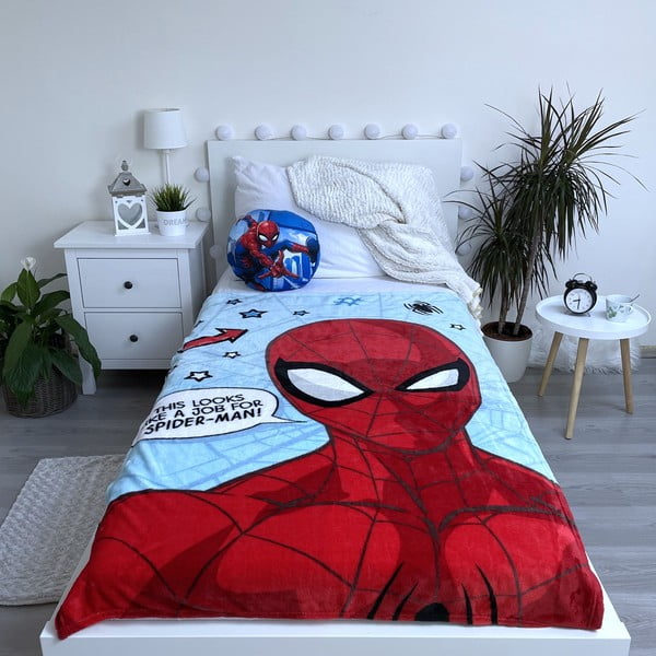 Червено и синьо детско одеяло от микроплюш 100x150 cm Spiderman - Jerry Fabrics-image-2