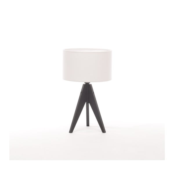 Bílá  stolní lampa Artist, černá lakovaná bříza, Ø 25 cm