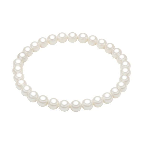 Perlový náramek Muschel, bílé perly ⌀ 0,6 x délka 18 cm